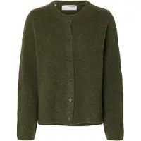 Selected Gebreid vest 'SLFLulu' olijfgroen