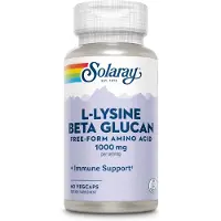 Solaray , L-Lysine Beta Glucan, 1.000 mg, 60 VegCaps (500 mg per capsule)