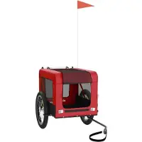 vidaXL Hondenfietstrailer oxford stof en ijzer rood en zwart