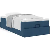 vidaXL Ottoman bed met matras 120x190 cm stof blauw