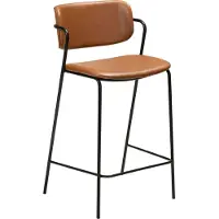 Dan-Form Danform Zed H96 barstoel vintage kunstleer bruin.