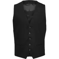 Selected Klassiek Wolmix Gilet Heren Zwart 44