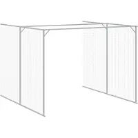 vidaXL Hondenhok met ren 214x661x181 cm staal lichtgrijs