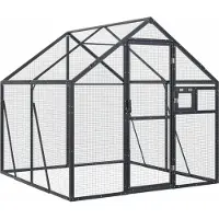 vidaXL Volière 1,79x2x1,85 m aluminium antracietkleurig