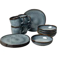 Villeroy & Boch serviesset Lave gris, 12-delig