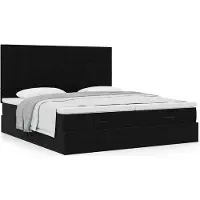 vidaXL Ottoman bed met matrassen 160x200cm fluweel zwart