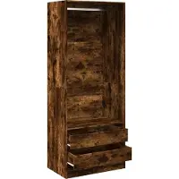 vidaXL Kledingkast 80x50x200 cm bewerkt hout gerookt eikenkleurig