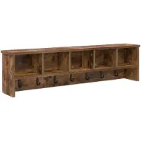vidaXL Wandgemonteerde kapstok Muurmontage Rook Eiken 100 x 16 x 26 cm