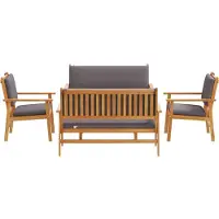 vidaXL Tuinbank Set 5 st 4-Aantal zitplaatsen Bruin