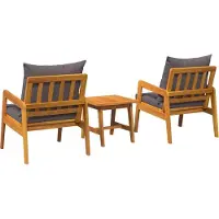 vidaXL Bistroset 3 st Bruin Massief Acacia Hout