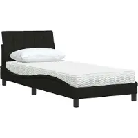 vidaXL Bed met matras "Hanko" stof zwart 80x200 cm