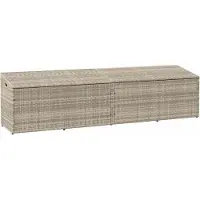vidaXL Tuinbox 220x50x58 cm poly rattan lichtgrijs