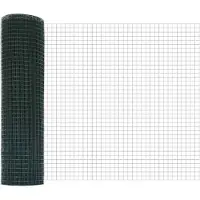 vidaXL gelast draadhek met palen 100 x 0,5 m PVC-Coated Staal Groen