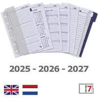 Kalpa 1311-97 hervulbare Pocket Agenda Organizer Pica Rood 1 week per 2 paginas 2026-2027-2028