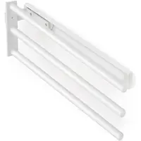 Emuca Handdoekenrek verlengbaar, 3 armen, 440 mm, Aluminium, Wit
