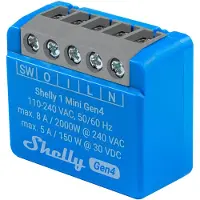 Shelly module 1 Mini Gen4 | Bluetooth, WiFi, Zigbee | Blauw | 2 stuks