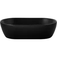 UPTREND Keramische waskom ovaal mat zwart 30x50x14 cm - Sparrow opbouwmodel