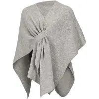 Sarlini Dames poncho one size - licht grijs