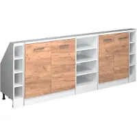Vicco R-Line Keukenkast voor schuine wand – 210 cm Set van 5 Eik goud/wit