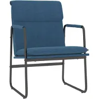 vidaXL Loungestoel 55x64x80 cm stof blauw
