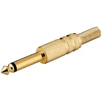 ETT 6,35mm Jack (m) connector - metaal verguld - 2-polig / mono