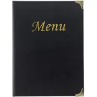 Securit menukaart Basic ft A4, zwart