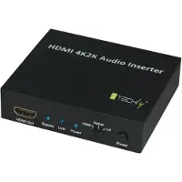 Techly IDATA HDMI-AI4K Audio-invoeger SPDIF 5.1CH, analoog 3.5mm 2CH naar HDMI 4K30Hz