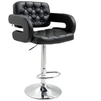 HOMCOM Barkruk-PU-61L x 50B x 93-113H cm-Zwart