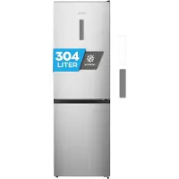 HEINRICH'S Heinrich´s HKS 3095 Koel- en vriescombinatie 304 liter - No Frost - XXL - koelvolume 207 l, vriesvak 97 l - stil 39 dB - energieklasse E - inox