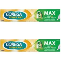 Corega Power Max Hold + Lasting Fresh – 2 × 70 g – Kleefcrème voor Gebitsprothese