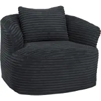 MCW Fauteuil -P18, loungefuteuil, relaxfauteuil, gestoffeerde fauteuil, cocktailfauteuil, stof/textiel corduroy (370 g/m²) ~ donkergrijs