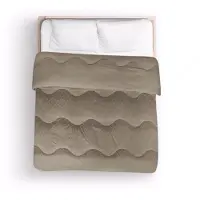 Zydante Dekbed Zonder Overtrek - Hoesloos Dekbed - Easy Dekbed - Tufted Curve - Bruin / 240x200 (2)