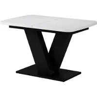 Vicco Eettafel Fenaro Wit/Zwart 120-160 x 80 cm uitschuifbaar, Model 58003