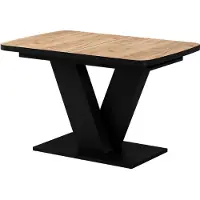 Vicco Eettafel Fenaro Goudkleurig Eiken/Zwart 120-160 x 80 cm uitschuifbaar, Model 57997