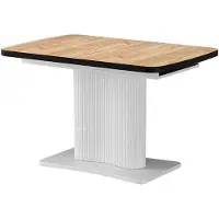 Vicco Eettafel Fenaro, Goudkleurig Eiken/Wit, 120-160 x 80 cm uitschuifbaar