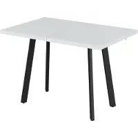 Vicco Eettafel Tisko, Wit/Zwart, 120-160 x 80 cm met uitschuifbaar tafelblad