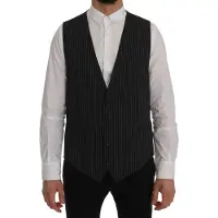 Dolce&Gabbana Grijs wollen stretch vest voor heren