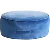 Beliani YULLE - Poef - Blauw - Fluweel