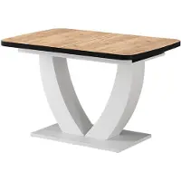 Vicco Eettafel Fenaro Goudkleurig Eiken/Wit 120-160 x 80 cm Uitschuifbaar, Model 58026