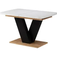 Vicco Eettafel Fenaro Wit/Goudkleurig Eiken 120-160 x 80 cm uitschuifbaar, Model 58002
