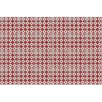 Wallfluent Tegelstickers - Geometrisch Vloerpatroon Stickers Voor Tegels - Set van 24 stuks 20 x 20 cm - Bordeauxrood Keuken Tegelstickers - Achtergronden En Patronen Badkamer Tegelstickers