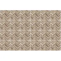 Wallfluent Tegelstickers - Visgraatmotief Plakfolie Tegels - Set van 24 stuks 20 x 20 cm - Bruin Tegelstickers Keuken - Texturen Tegelstickers Badkamer