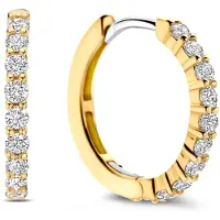 Ti sento Dames Oorbellen - 925 zilver - Zirkonia met geel verguld - 7958ZY