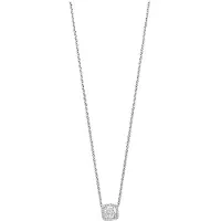 Ti sento Dames Ketting - 925 zilver - Zirconia wit - Maat 42 - 34104ZI