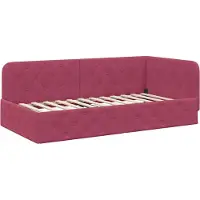vidaXL Hoek Bed Frame Wijnrood 90 x 200 cm Fluweel