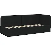 vidaXL Hoek Bed Frame Zwart 80 x 200 cm Stof