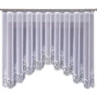Hobby Hall Berenika - Jacquard Kant en Klare Gordijn - 400x160cm - Florale Motieven - Wit