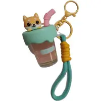 Itotal Sleutelhanger Bubble Tea SHIBA Hond Keychain Plastic and Metal 4.0x4.0x7.0cm