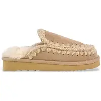 Mou Mouvoor vrouwen. MU.FW101125A Bruine Eskimo Leren Klompen (40), Leer, Plat, Geen, Casual