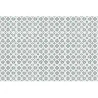 Wallfluent Tegelstickers - Geometrische Bloemen In Een Gaas Plakfolie Tegels - Set van 24 stuks 15 x 15 cm - Grijs Keuken Tegelstickers - Achtergronden En Patronen Tegelstickers Badkamer